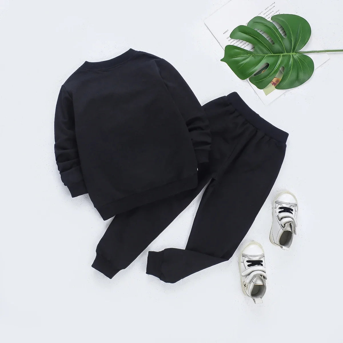 Boys Black Gaming Print Sweatshirt With Joggers Sets