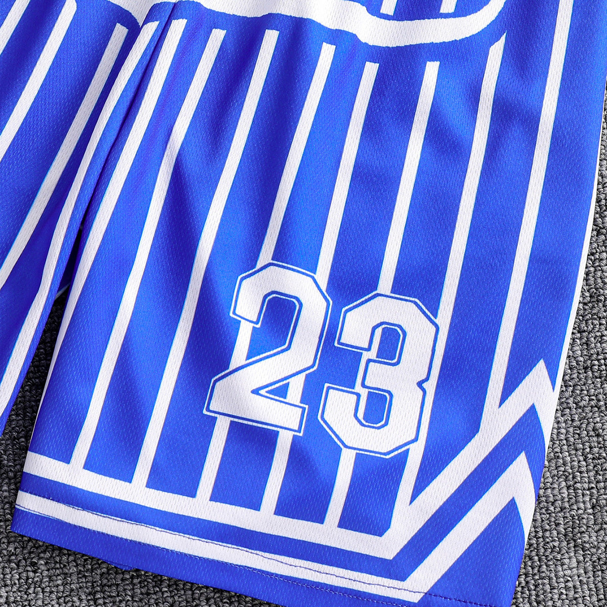 Boys Blue Alphanumeric Printed Short Sleeve T-Shirt With Shorts Set