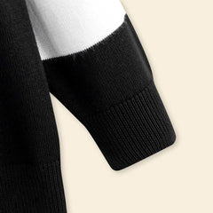 Boys Black Sweater With Self-Design Lightning Patterns