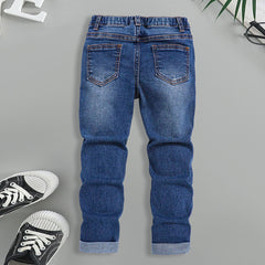 Boys Blue Mid Rise distressed Denim Pants