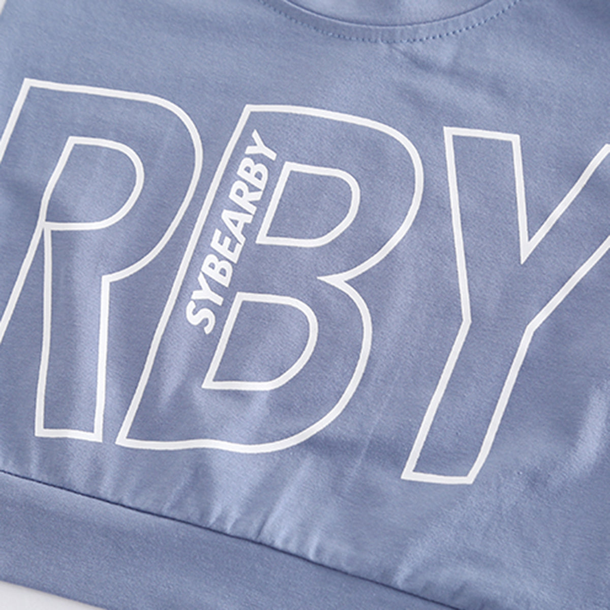 Boys Blue Colorblocked Typographic Printed T-Shirt With Shorts Set
