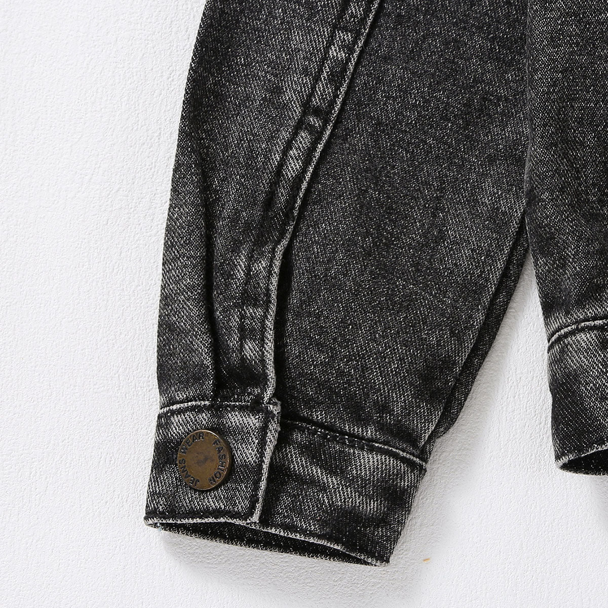 Boys Black Light Wash Denim Jacket