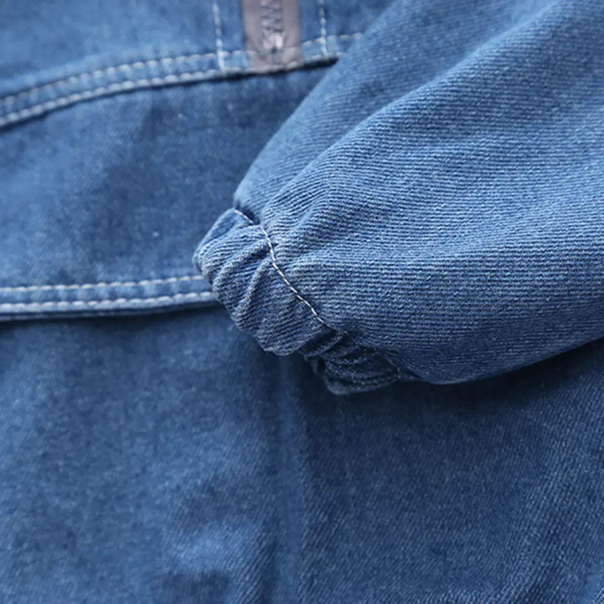 Boys Blue Half Zipper Denim Jacket With Jogger Co-ord Sets