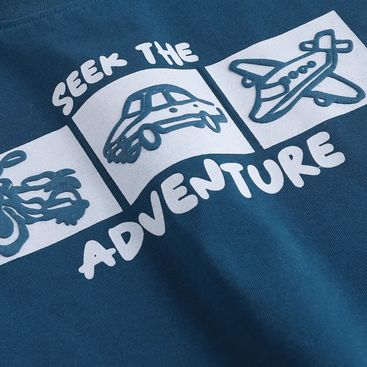 Boys Blue Car Graphics Shirt With T-Shirt & Shorts Sets