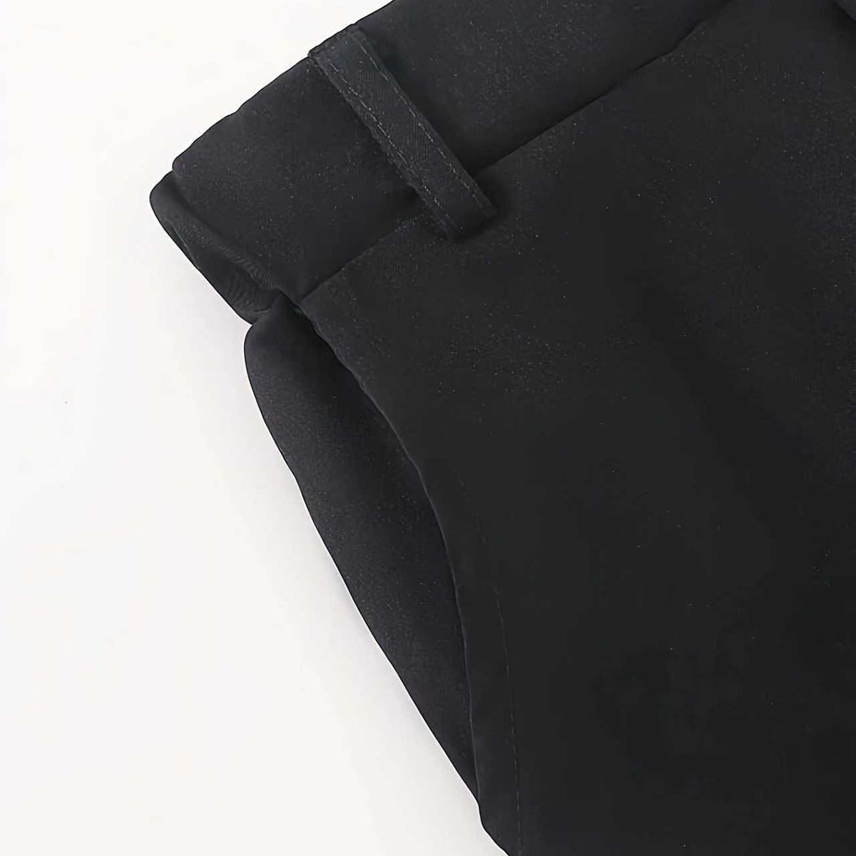 Boys Black Straight Fit Trousers with Belt Loop