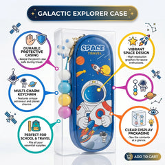 Boys Blue Astronaut Space Travel Pencil Box