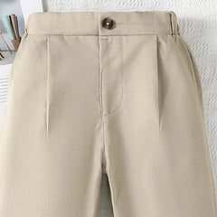 Boys Beige Relaxed Fit Pants