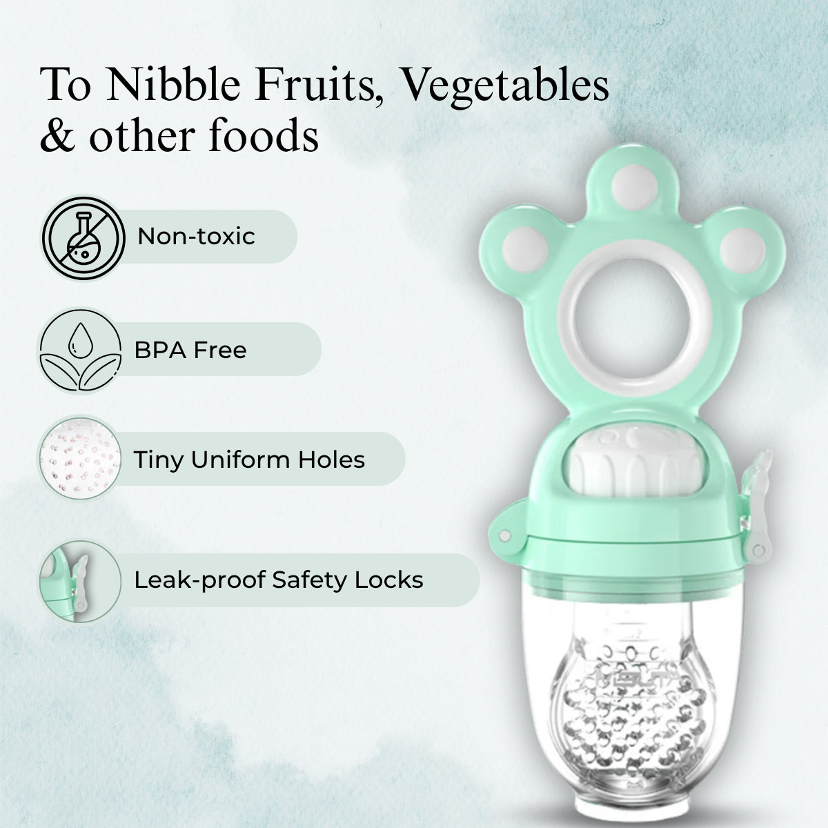 Baby Sea Green Fruit & Vegetable Silicone Teether Stick