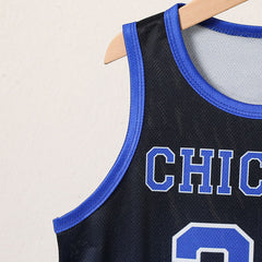 Boys Blue Chicago Print Sleeveless T-Shirt With Shorts Set