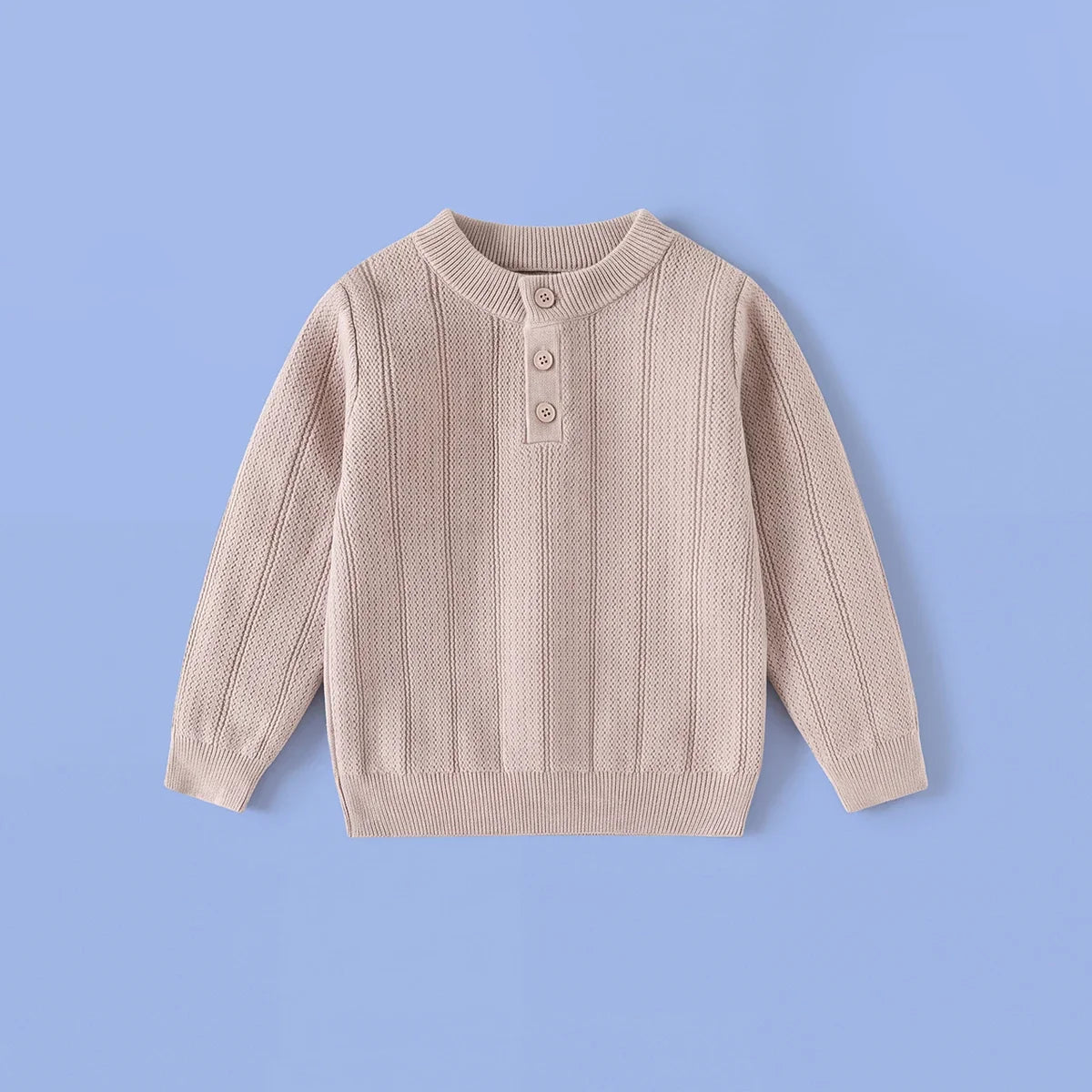 Boys Beige Jacquard Long Sleeve Sweater