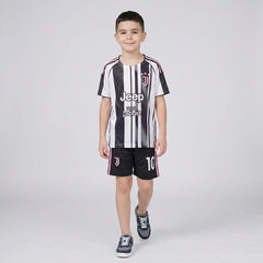 Boys Black Short Sleeve Striped T-Shirt With Shorts Sets