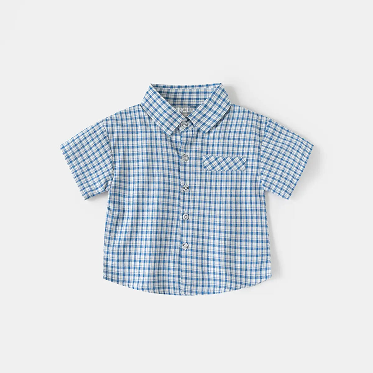 Boys Blue Checked Short Sleeves Shirt & Shorts Co-ord Sets