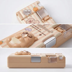 3D Squishy Capybara Pop Eye Magnetic Pencil Box for Kids