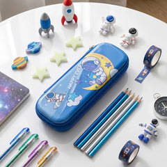 Astronaut-Happy Every Day-Space Themed Pencil Case-3D Embossed Stationery Pouch