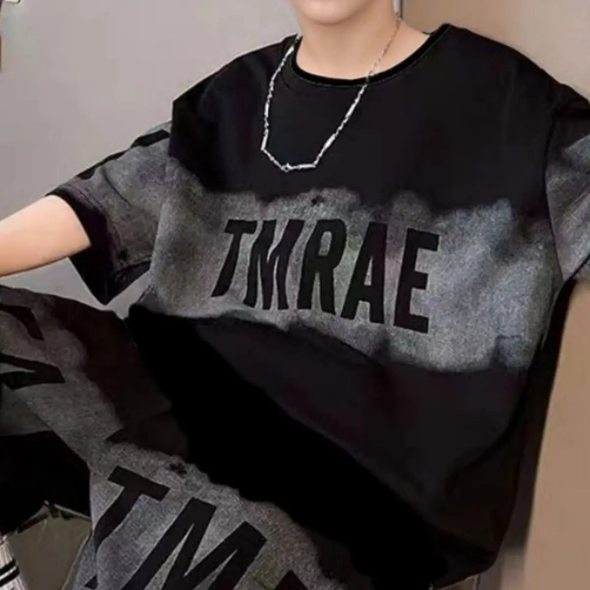 Boys Black Typographic Printed Oversized T-Shirt With Shorts Co-ord Sets