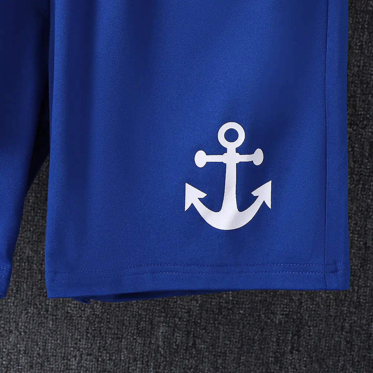Boys Blue Anchor Printed T-Shirt With Shorts Sets