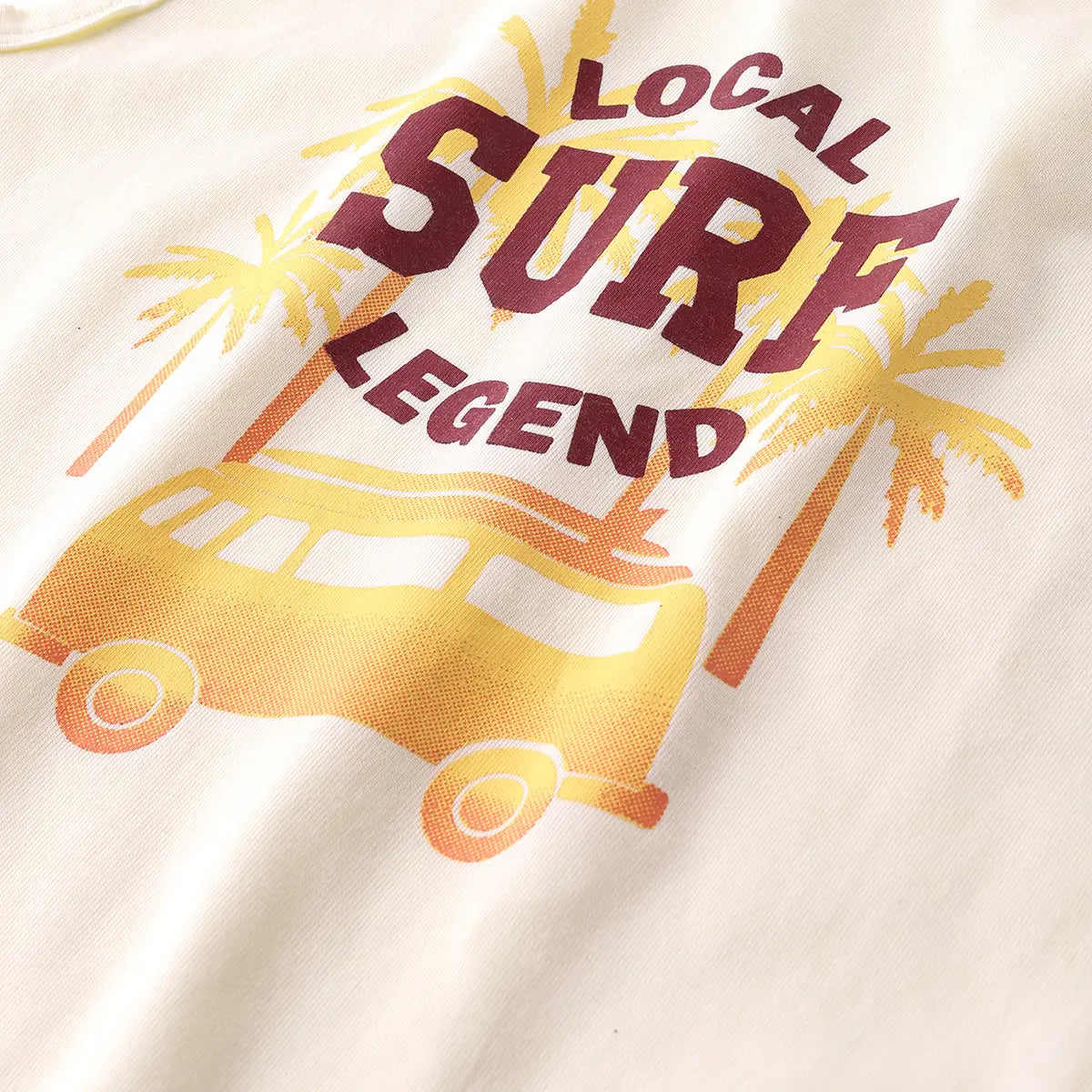 Boys Apricot Surf Printed Vest With Drawstring Shorts Sets