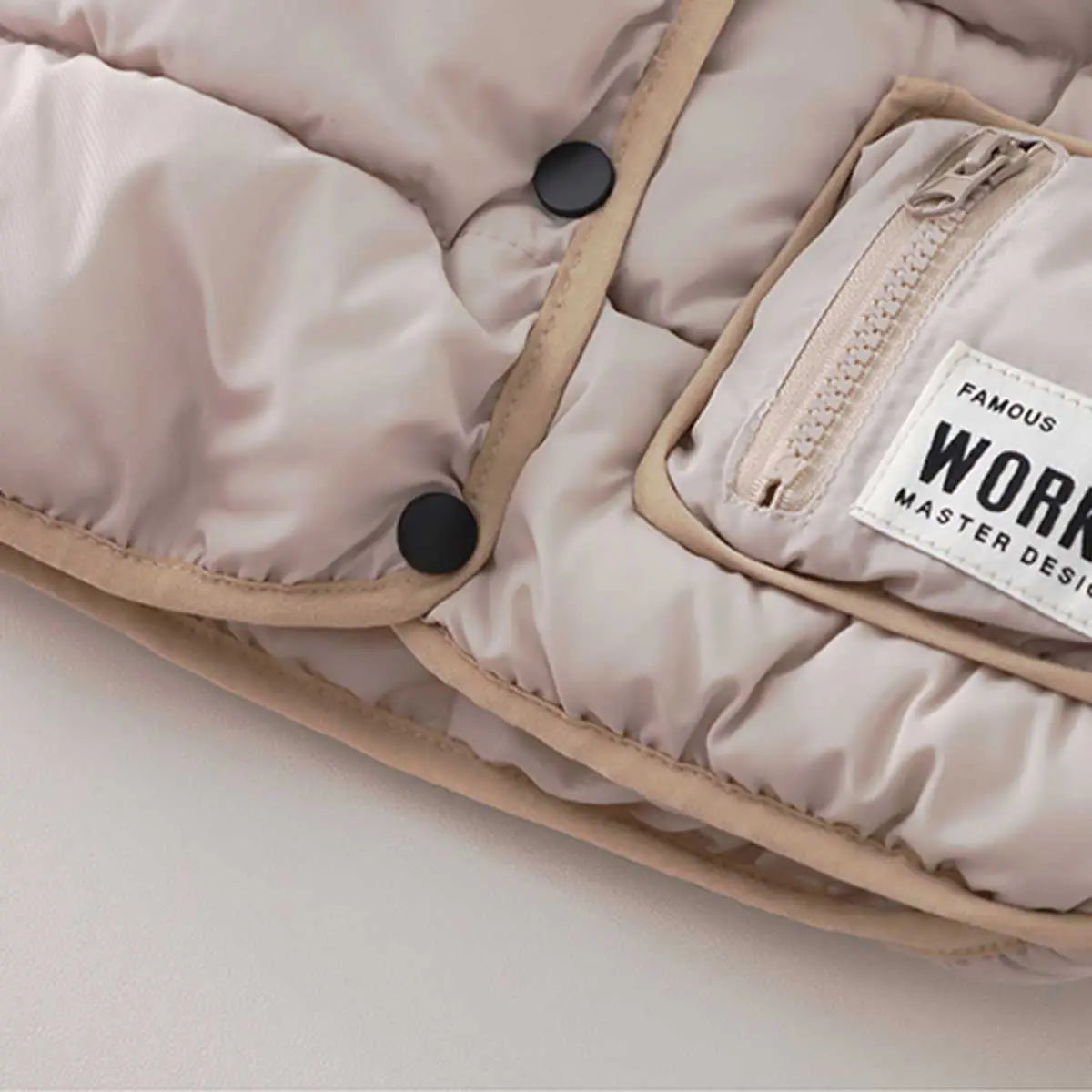 Boys Beige Sleeveless Puffer Jacket