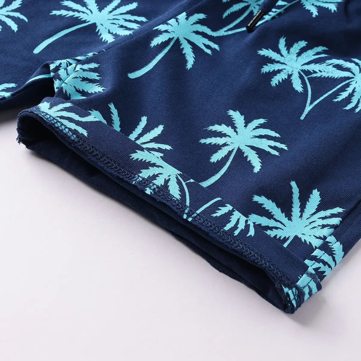 Boys Blue California Printed Vest With Printed Drawstring Shorts Sets