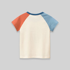 Boys Beige Space Themed Graphics T-Shirt