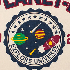 Boys Beige Space Themed Graphics T-Shirt