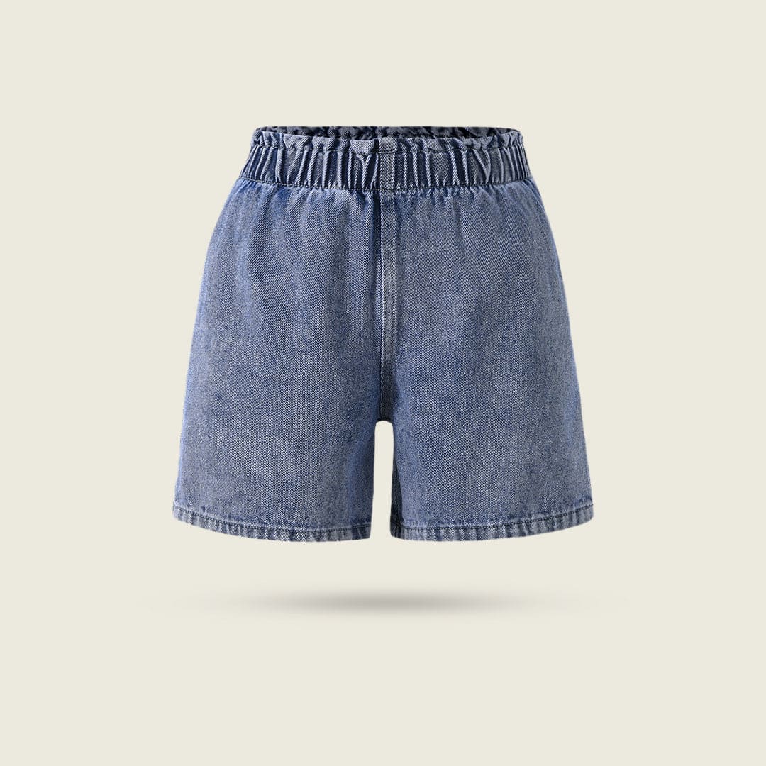 Boys Blue Elasticated Denim Shorts