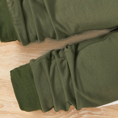 Boys Army Green Raglan Sleeve Sweatshirt With Pants Set