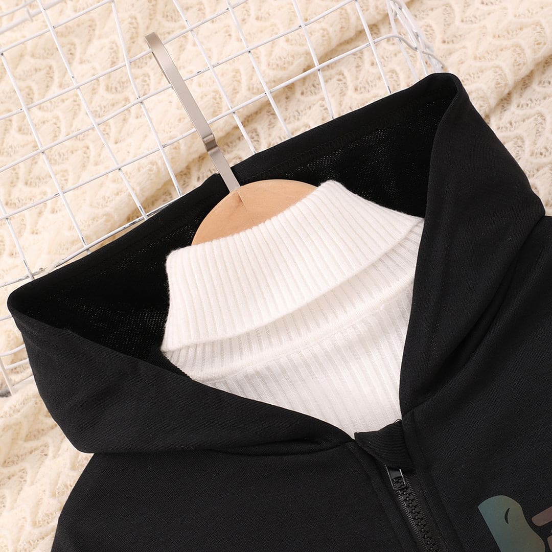 Boys Black Halloween Glow and Dark Hooded Sweatshirt