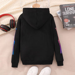 Boys Black Halloween Glow and Dark Hooded Sweatshirt