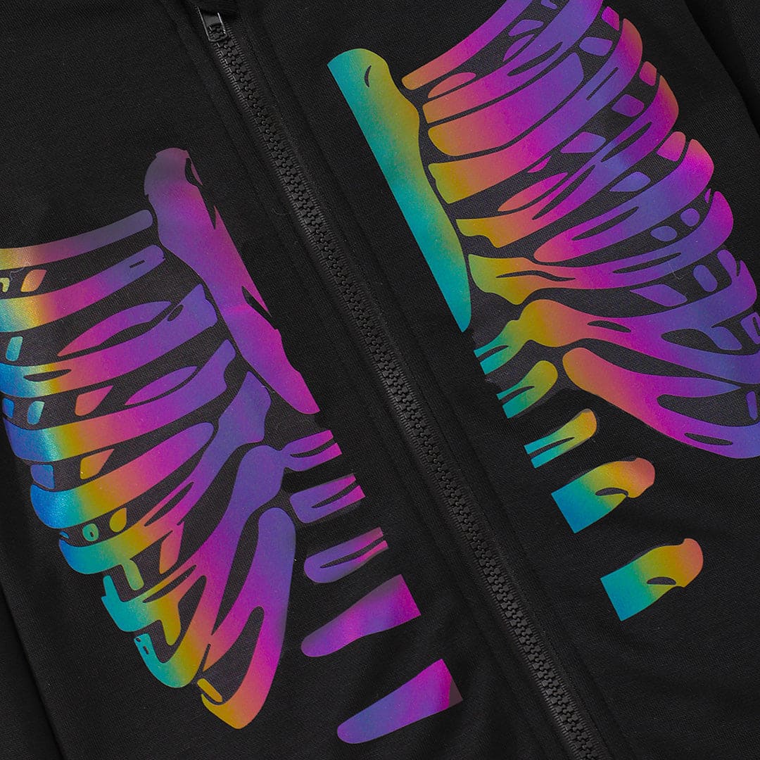 Boys Black Halloween Glow and Dark Hooded Sweatshirt